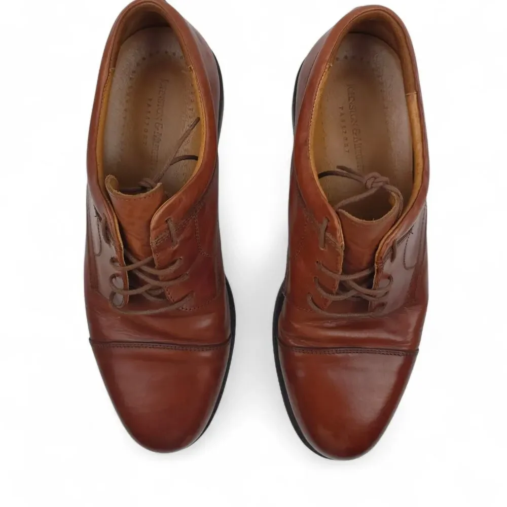 Johnston & Murphy Dress Shoes Mens 10.5 W Passport Cap Toe‎ Oxford Brown 20-4926